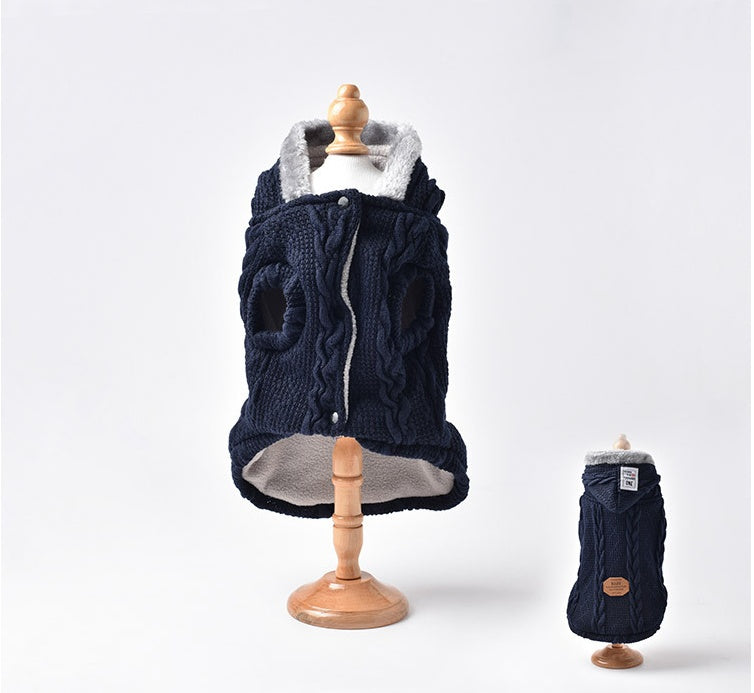 Fleece Sweater Jacket - Dog Cat - (Wine Red, Navy Blue) - (S-XXL) - (While Supplies Last)