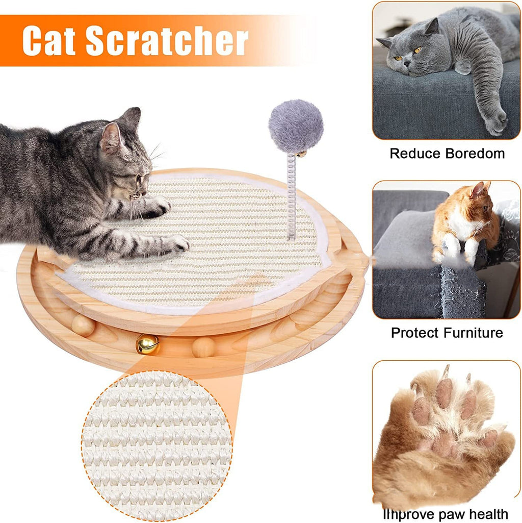 Two-in-One Scratching Pad & Turntable Toy - Cat - (Neutral)