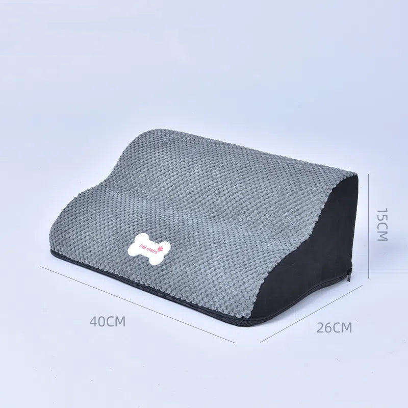 2-Step Foam and Velvet Stairs - Dog Cat - (Coffee, Grey) - (Anti-Slip) - (Also 3,4-Step Options)