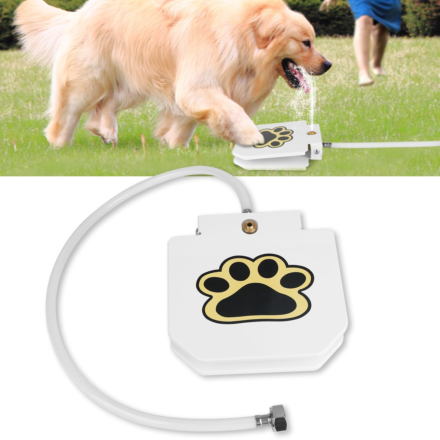 Fresh Water Fountain Sprinkler w/ Interactive Paw Pedal and Valve - Dog - (While Supplies Last)