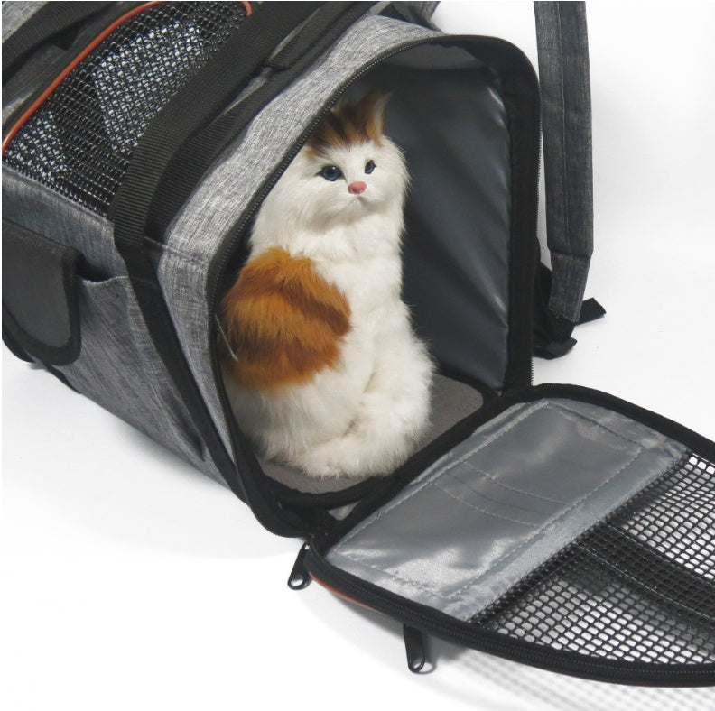 Multi-Functional Pet Travel Carrier Bag - Dog Cat - (Grey/Green,Grey/Brown)