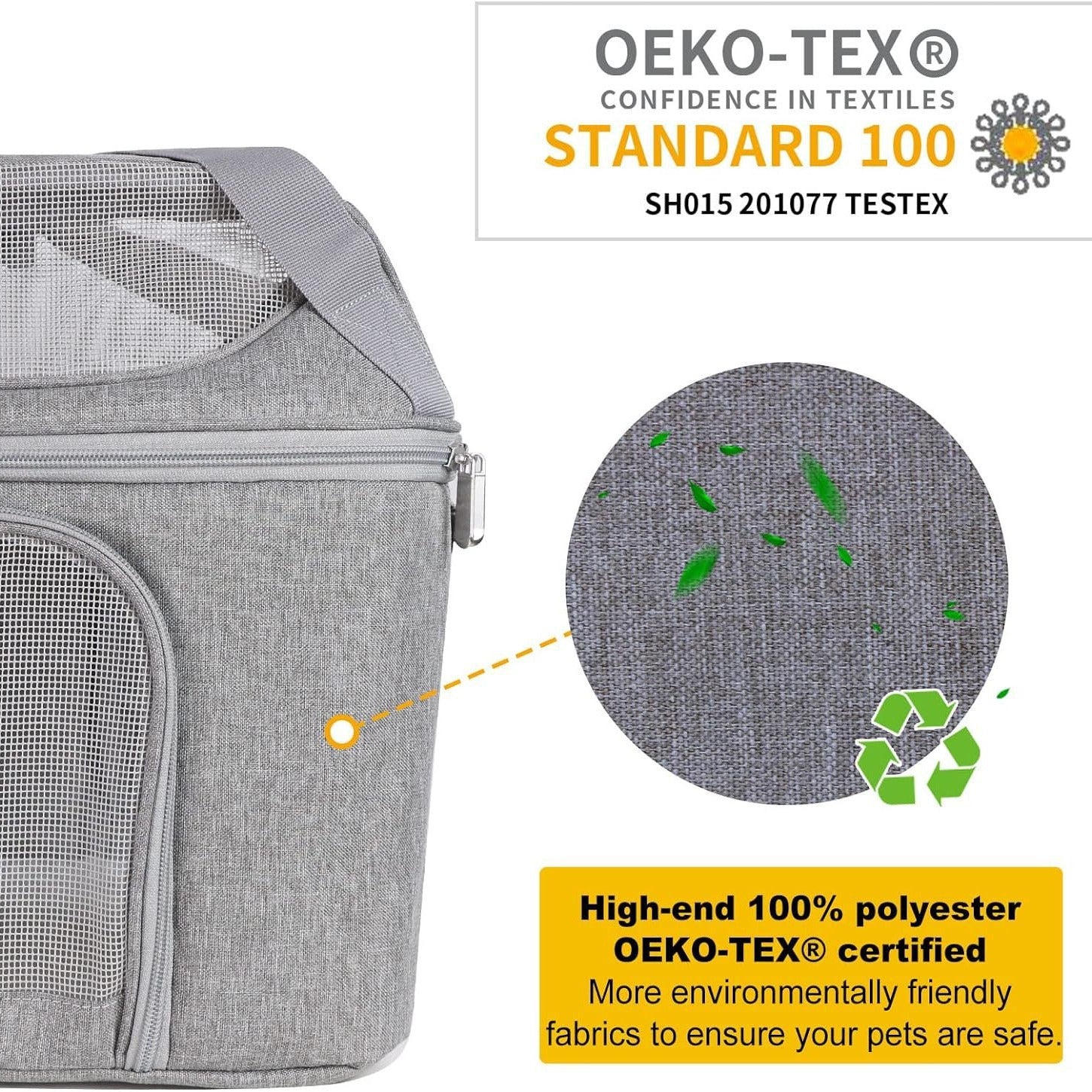 Travel Carrier Bag - Cat - (Mesh on Sides and at the Top of Bag) - (3 Color Options) - (Lightweight)