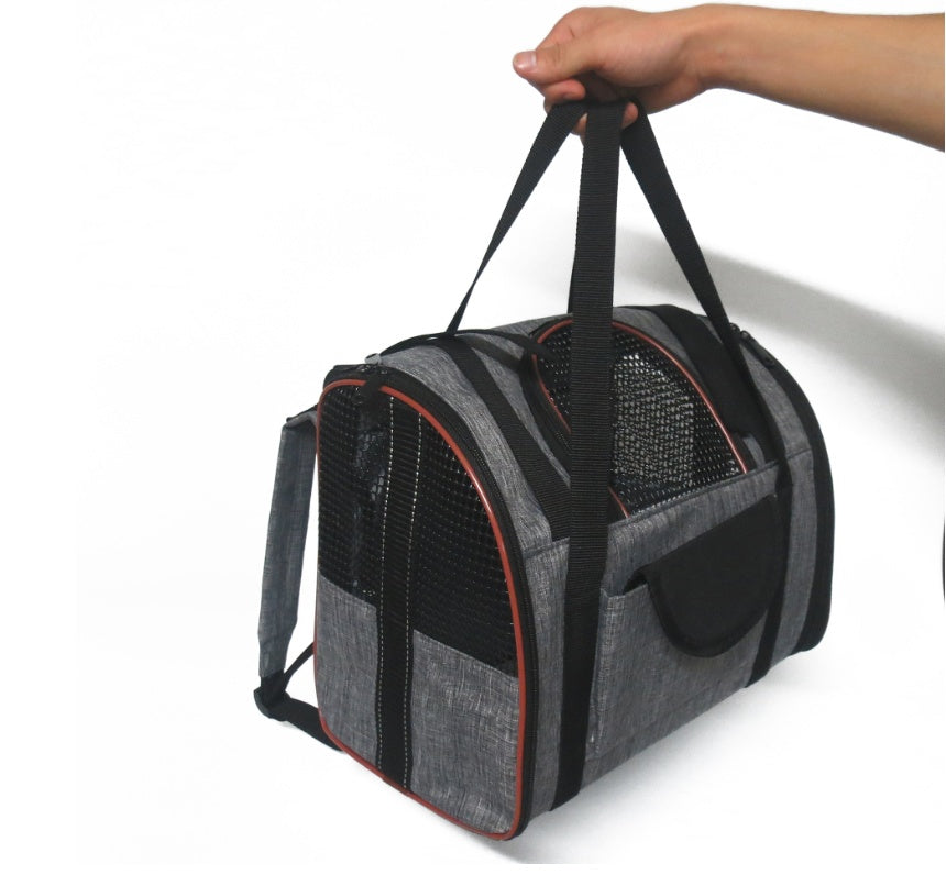Multi-Functional Pet Travel Carrier Bag - Dog Cat - (Grey/Green,Grey/Brown)
