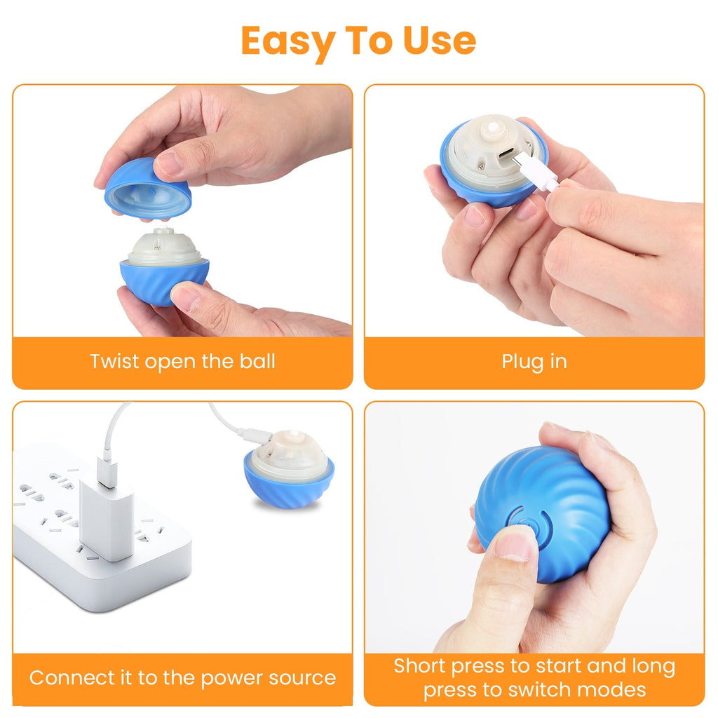 Interactive Fast Rolling Toy Ball - Cat - (Rechargeable Battery) - (While Supplies Last)