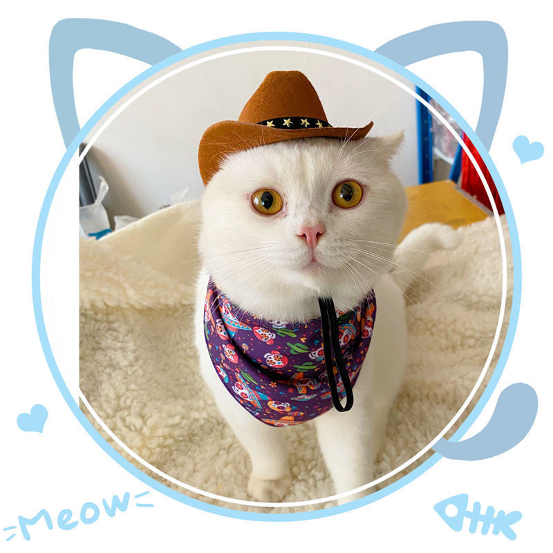 Stylish Cowboy Hat - Dog Cat - (3 Color Options) - (S-M)