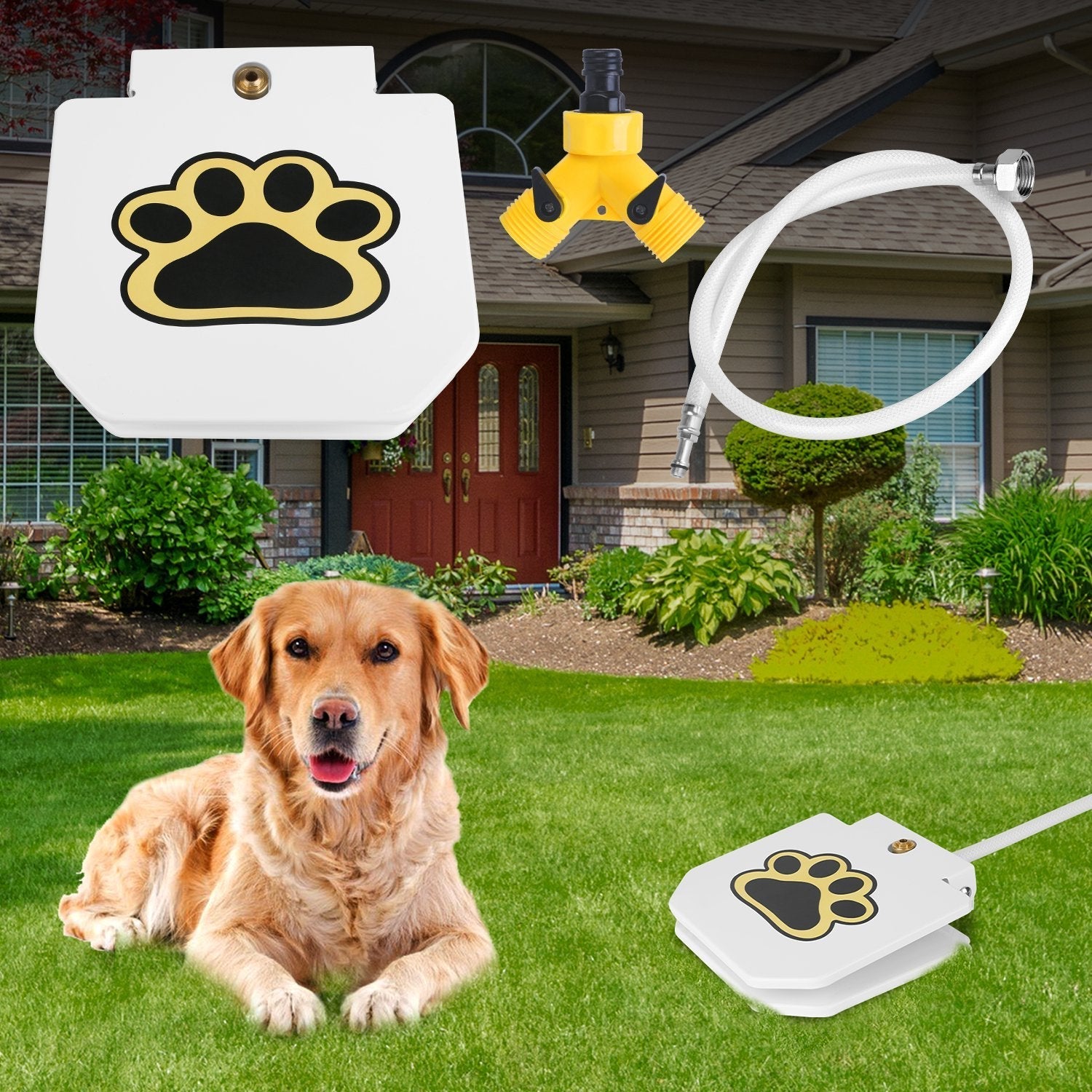 Fresh Water Fountain Sprinkler w/ Interactive Paw Pedal and Valve - Dog - (While Supplies Last)