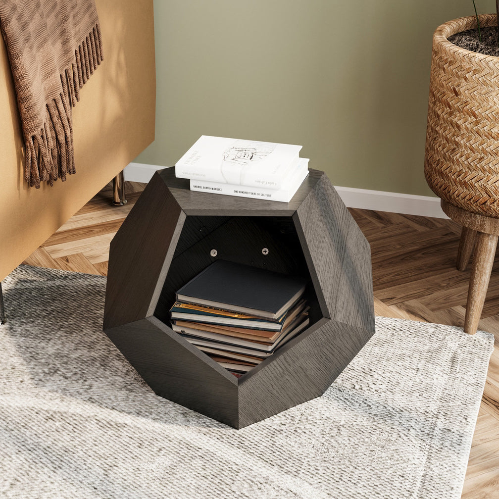 Multifunction Sofa Side Table House Enclosure, or Litter Box - Cat  -  (Black & Brown + MDF) - (While Supplies Last)