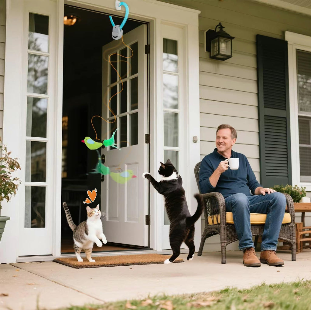 FlyChase Toy - Cat - (Interactive and Rotating Flying Bird) - (3 Color Options) - (While Supplies Last)