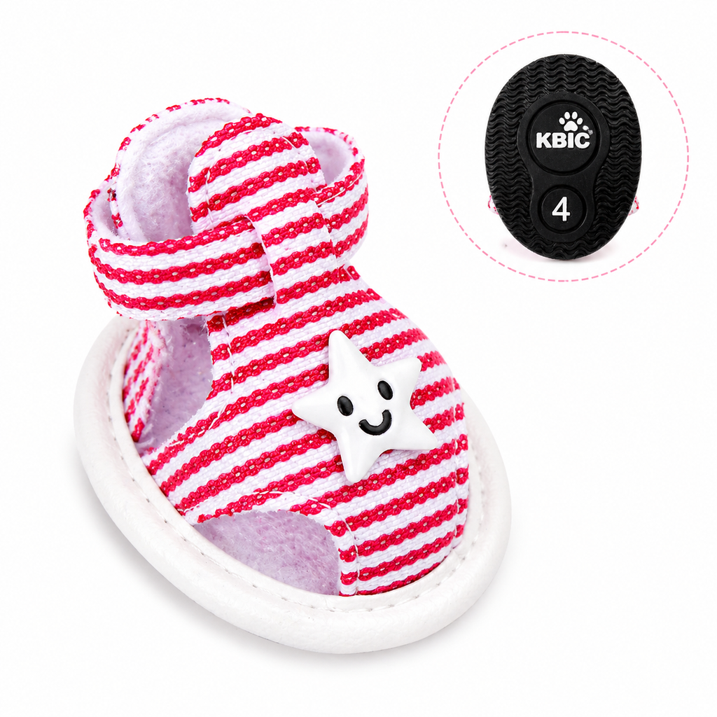 Striped Anti-Slip Adjustable Sandals - Dog (3 Color Options)  - (1#-5#)
