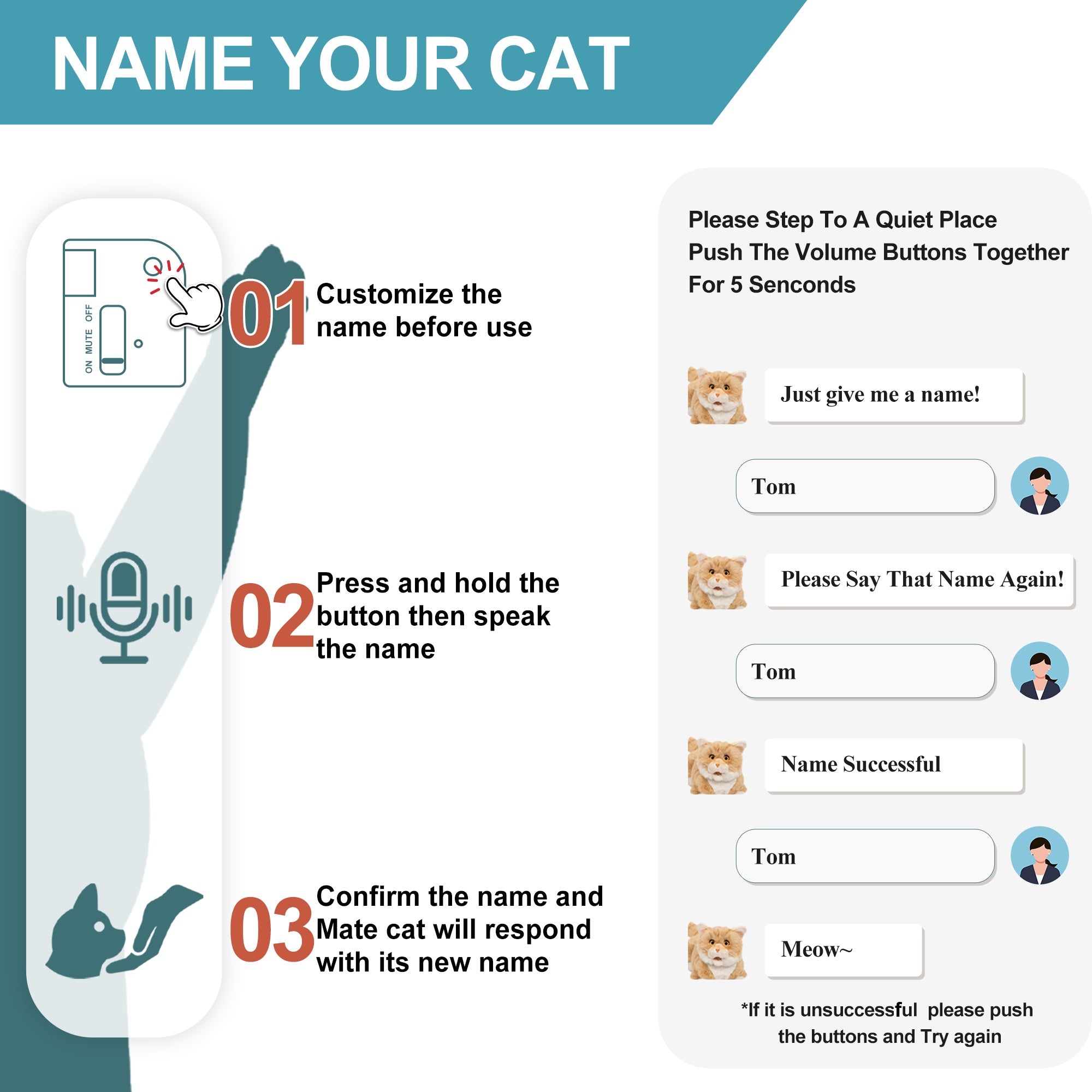 Interactive Lifelike Robot Companion Cat - All Ages (Great for Seniors)