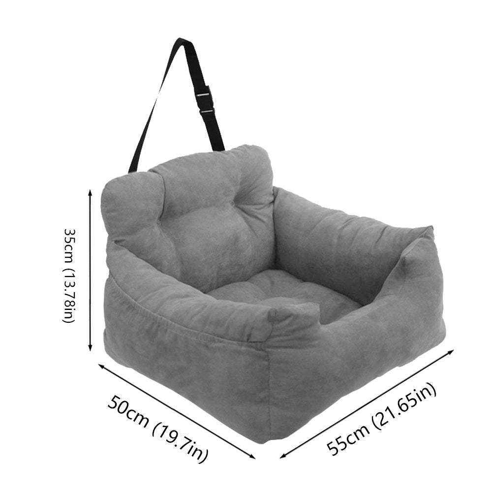 Suede Car Seat and Carrier - Dog - (Dark Grey, and Light Grey)