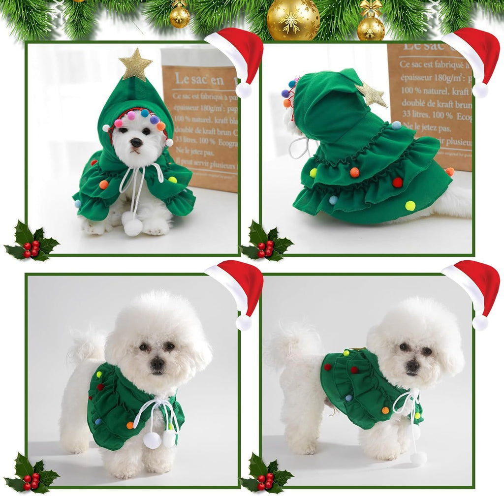 Christmas Tree Costume - Dog Cat (S-L) - (Green, Red)