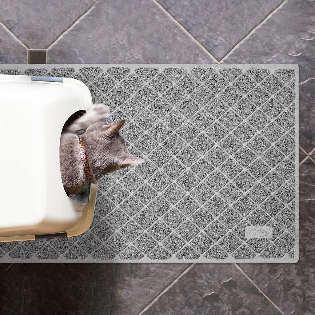 Premium Non-Slip Litter Mat - Cat -  (35" x 23") - (Grey - (While Supplies Last)