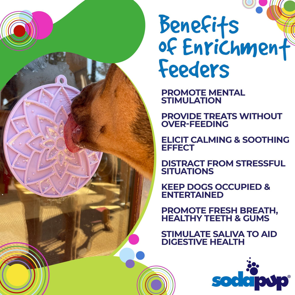 Anxious Dog: Try this Relief Enrichment Lick Mat (Lotus Design) (Pastels: Purple, Green, Pink, & Yellow)