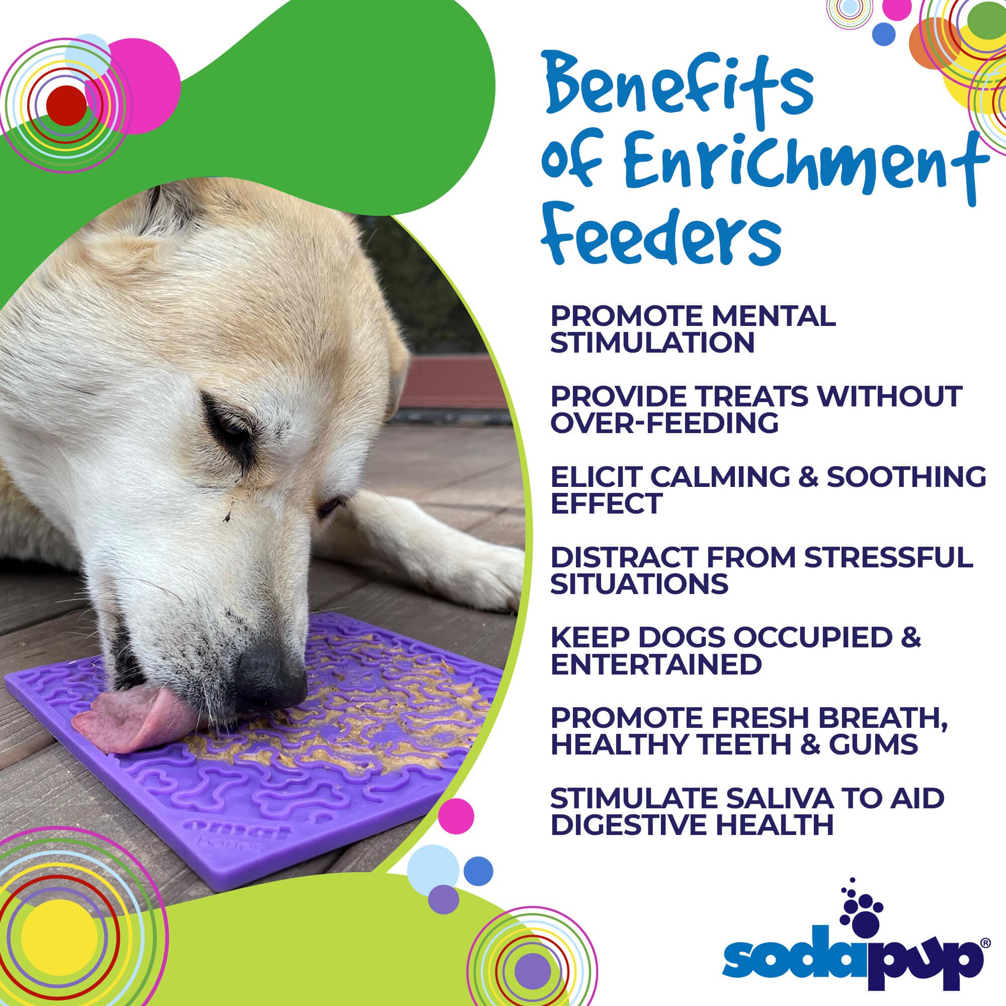 Anxious Dog: Try this Relief Enrichment Lick Mat (Bones) (Purple & Red)