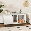 Litter Box Wood Furniture Enclosure for 2 Cats, or Cozy Condo - (White)