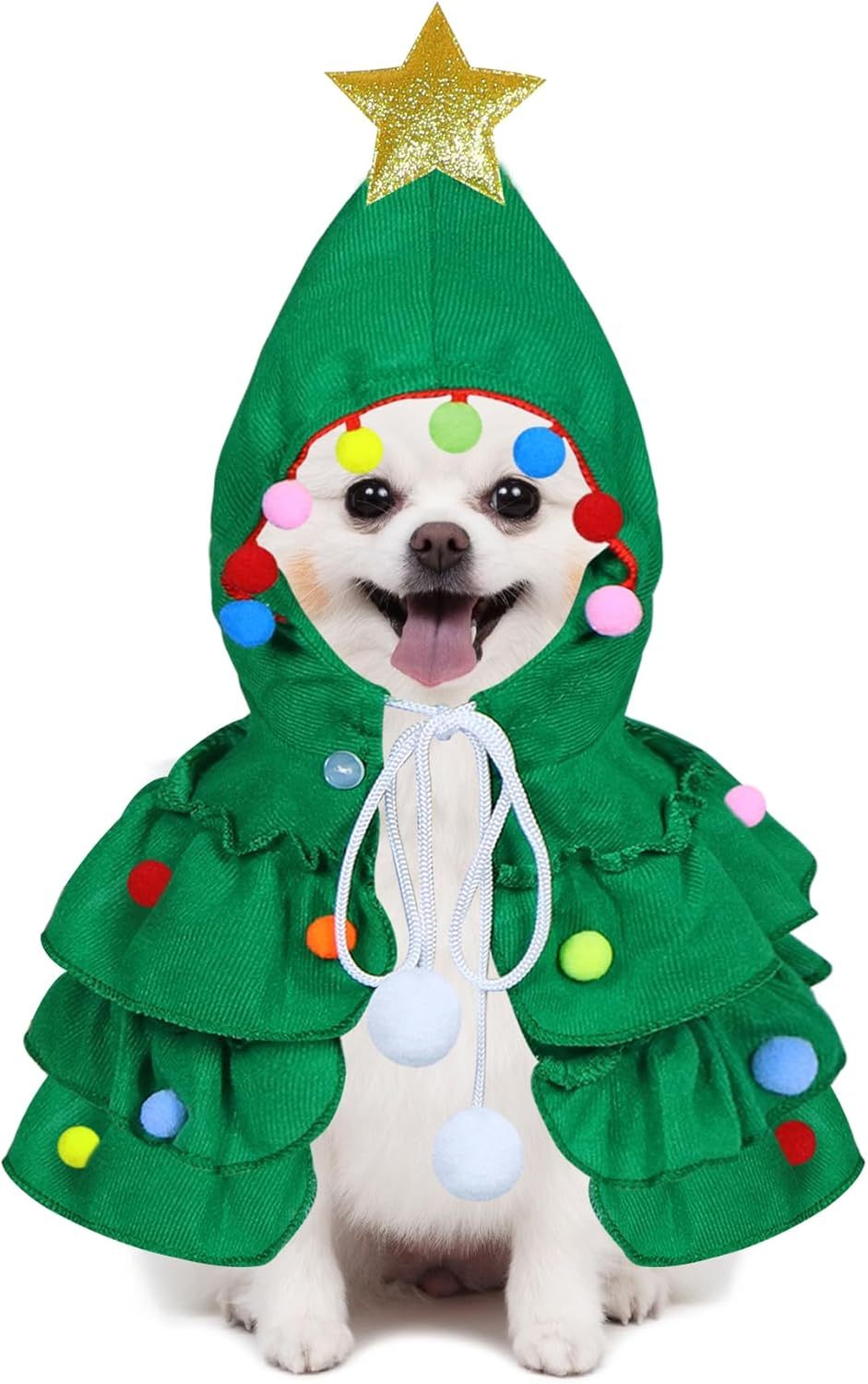 Christmas Tree Costume - Dog Cat (S-L) - (Green, Red)
