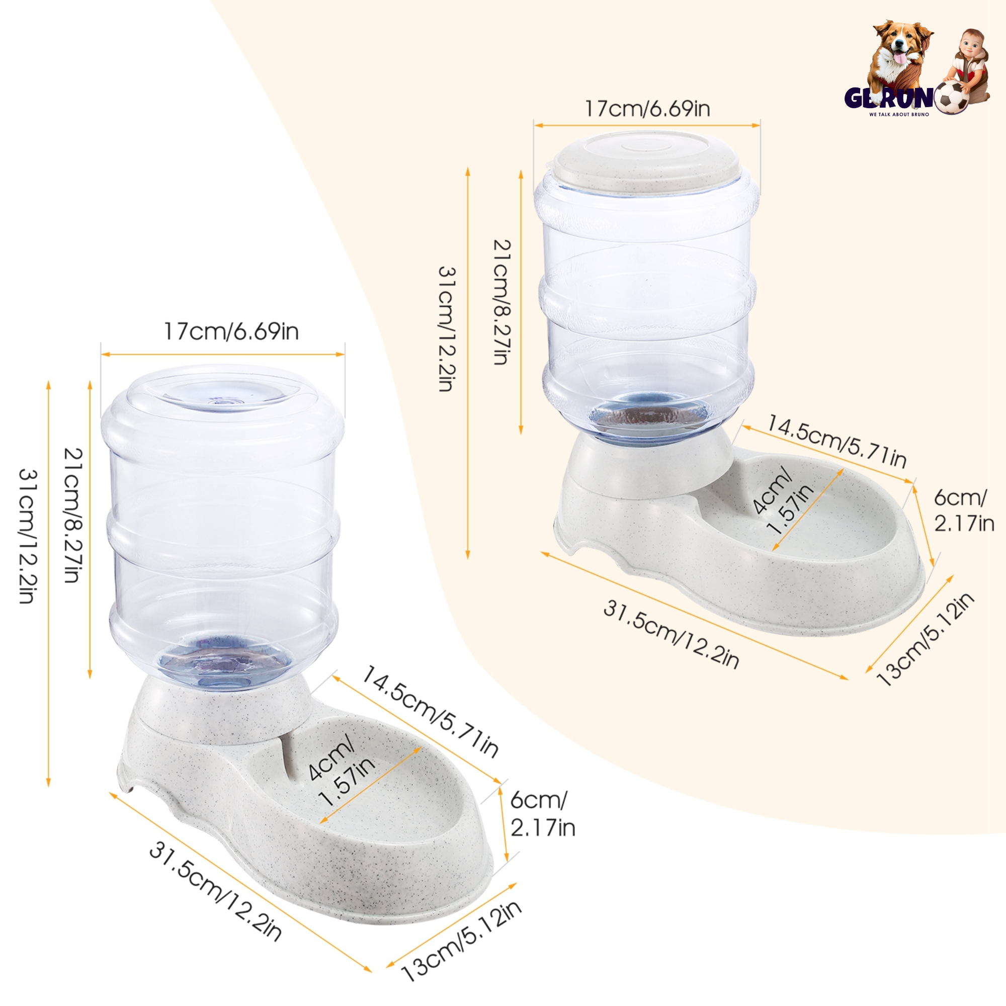 Gravity Dispensing Water or Food Feeder - Dog Cat - (3.5 L) - (While Supplies Last)