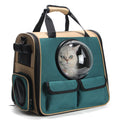 Pet Carrier Travel Bag  - Cat - (Dark Green) - (Stylish) - (Bubble Window)