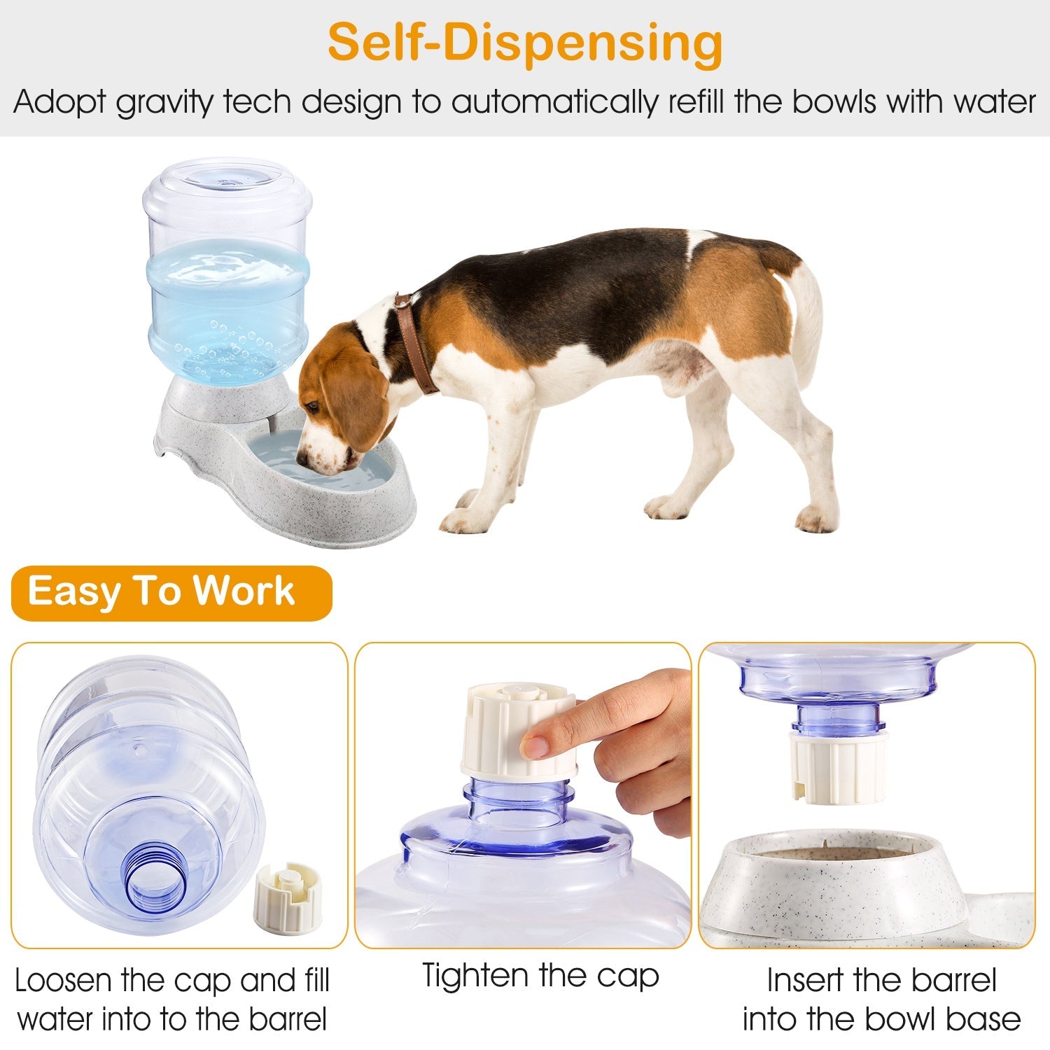 Gravity Dispensing Water or Food Feeder - Dog Cat - (3.5 L) - (While Supplies Last)