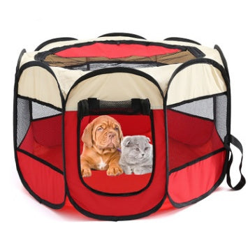 Folding Octagonal Pet Playpen Enclosure - Dog  -  (Exercise) - (10 Color Options) - (4-Sizes)