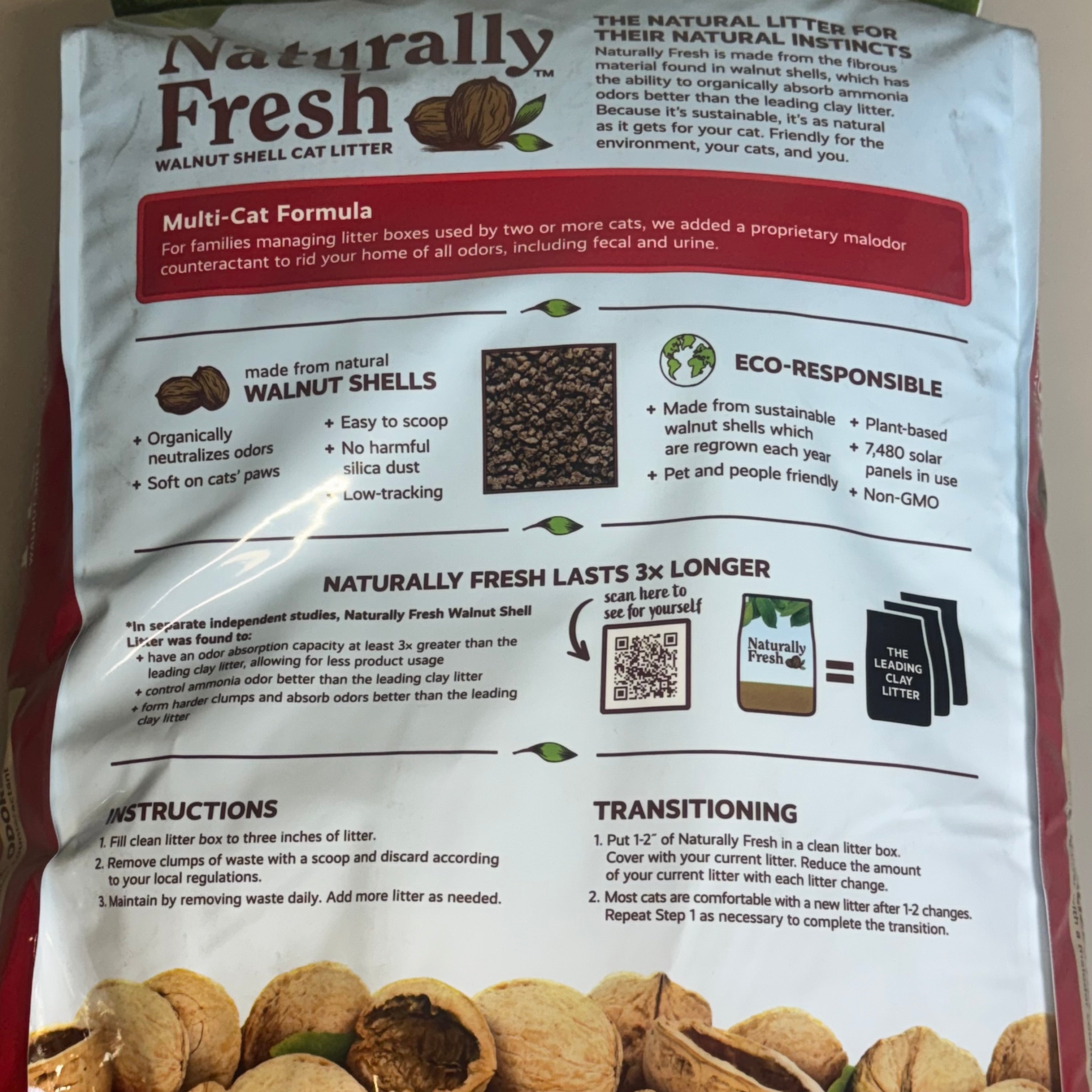 Walnut Shell Litter - Multi- Cat - (Naturally Fresh) - (40 lb Bag) - (Unscented) - (While Supplies Last)