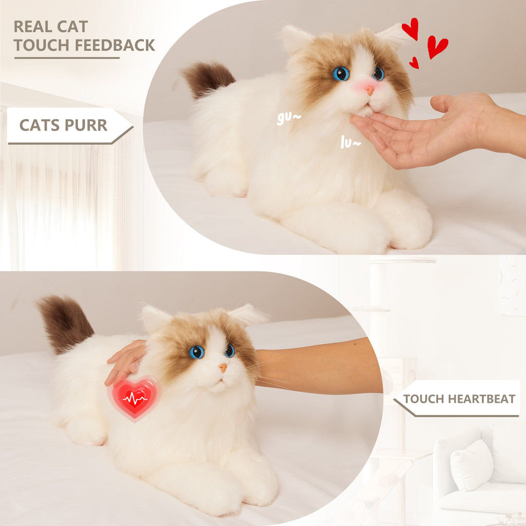 Realistic Robot Cat Companion for Sensory Comfort - Child, Adult - (White)
