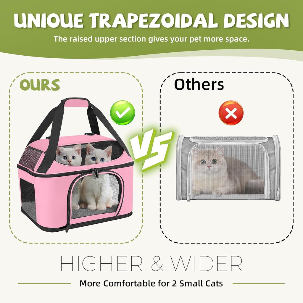Airline Approved Pet Carrier Backpack - Cat - (Mesh Ventilation) - (Pink, Grey) - (While Supplies Last)