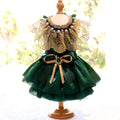 Velvet Pearl and Tulle Dress - Dog (Emerald Green) -(XS-XL) and Customizable - (While Supplies Last)