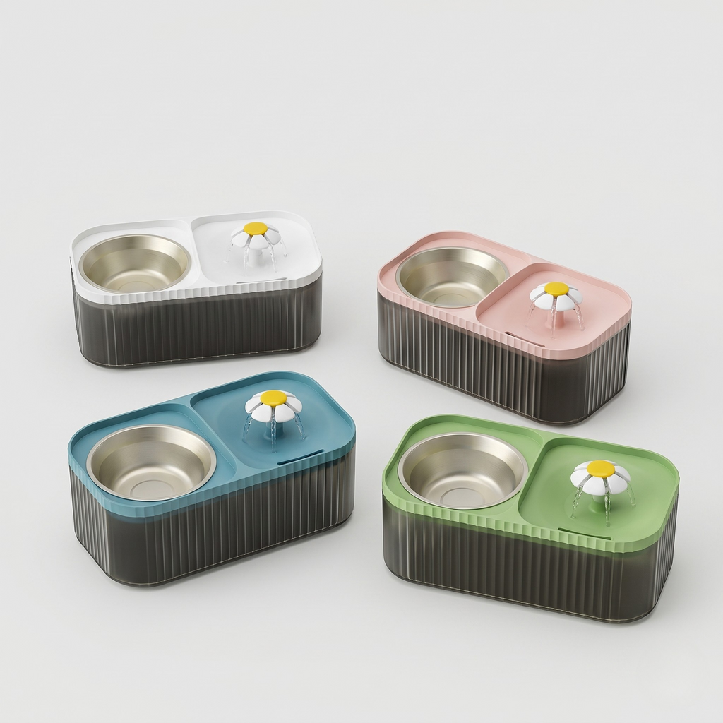 Quiet Circulating Water Fountain - Dog Cat - (4 Color Options)