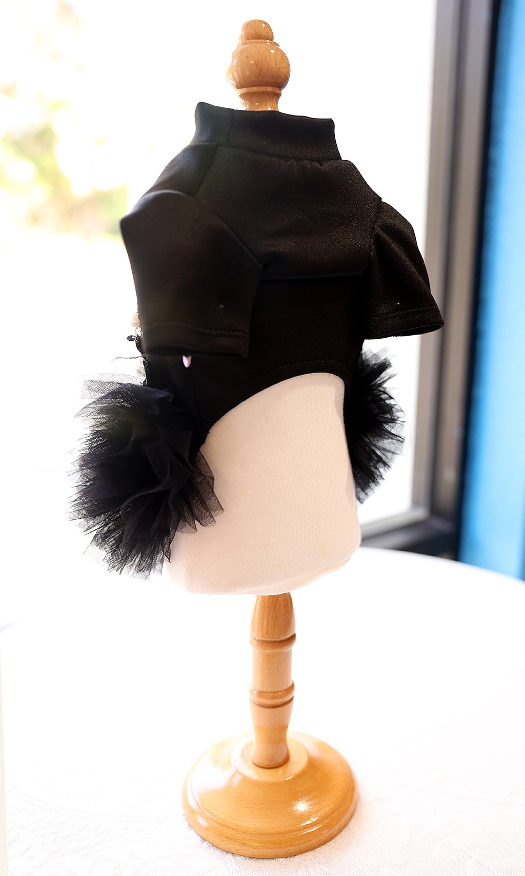 Luxurious and Sophisticated Tutu Dress with Floral Accents -  Dog - (XS-L) - (Black) - (While Supplies Last)
