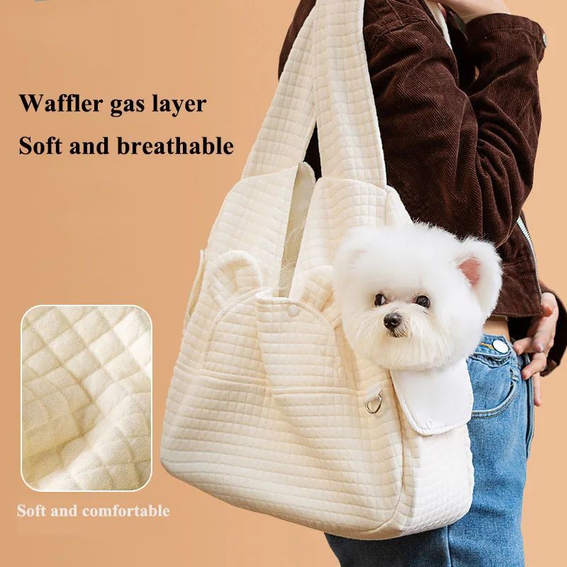 Minimalist Pet Travel Backpack - Dog Cat - (Convenient) - (Attractive) - (White, Grey)