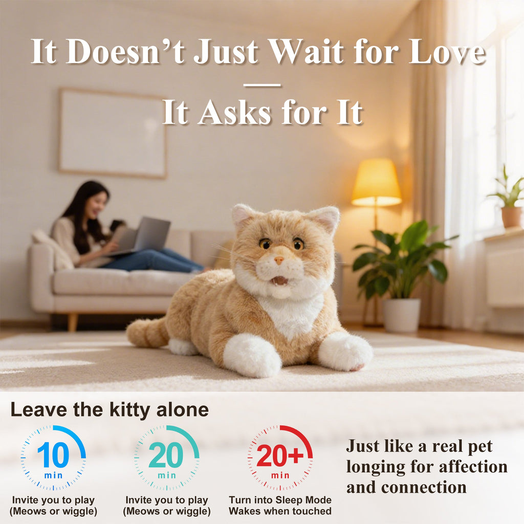 Interactive Lifelike Robot Companion Cat - All Ages (Great for Seniors)