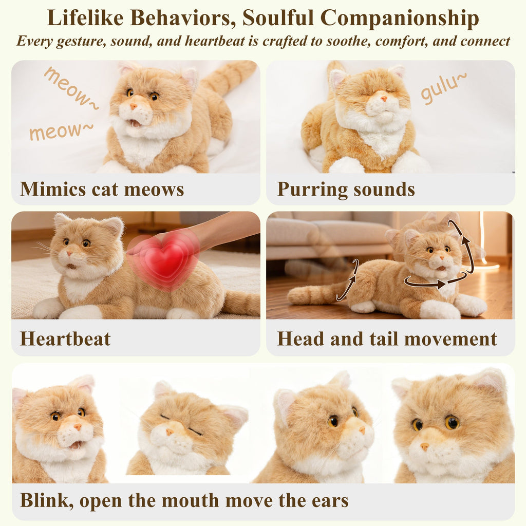Interactive Lifelike Robot Companion Cat - All Ages (Great for Seniors)