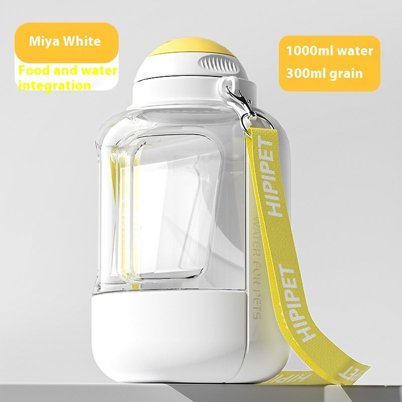 Large Capacity Travel Water Cup and Food Bowl - Dog - (3 Color Options) - (1000-1500 ML Water) (300 g Food)