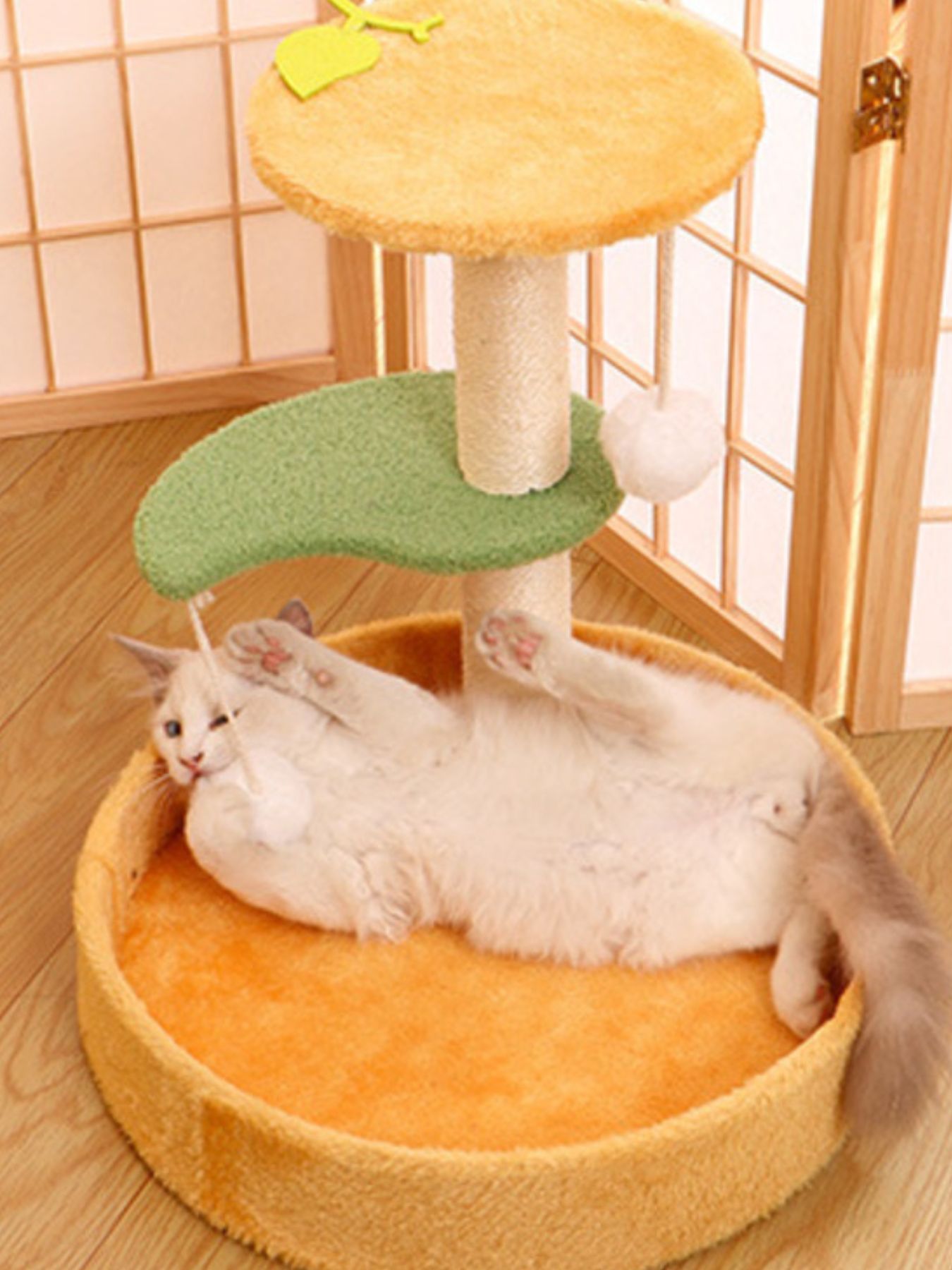 Scratching Post with Bed and Toy - Cat - (12 Color/Styles) - (One-Size) - (While Supplies Last)