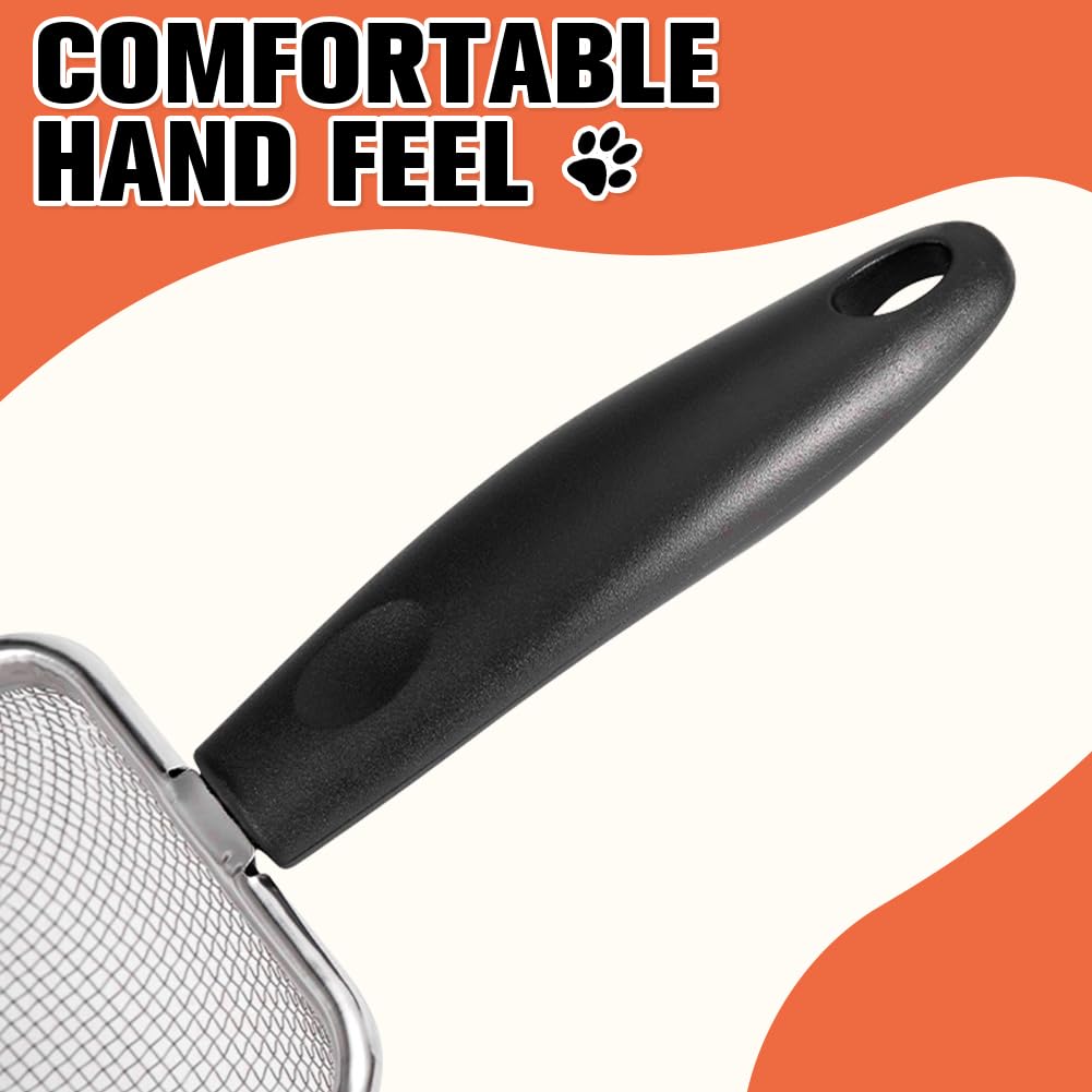 Small Mesh Litter Shovel - Cat - (Stainless Steel) - (Black)