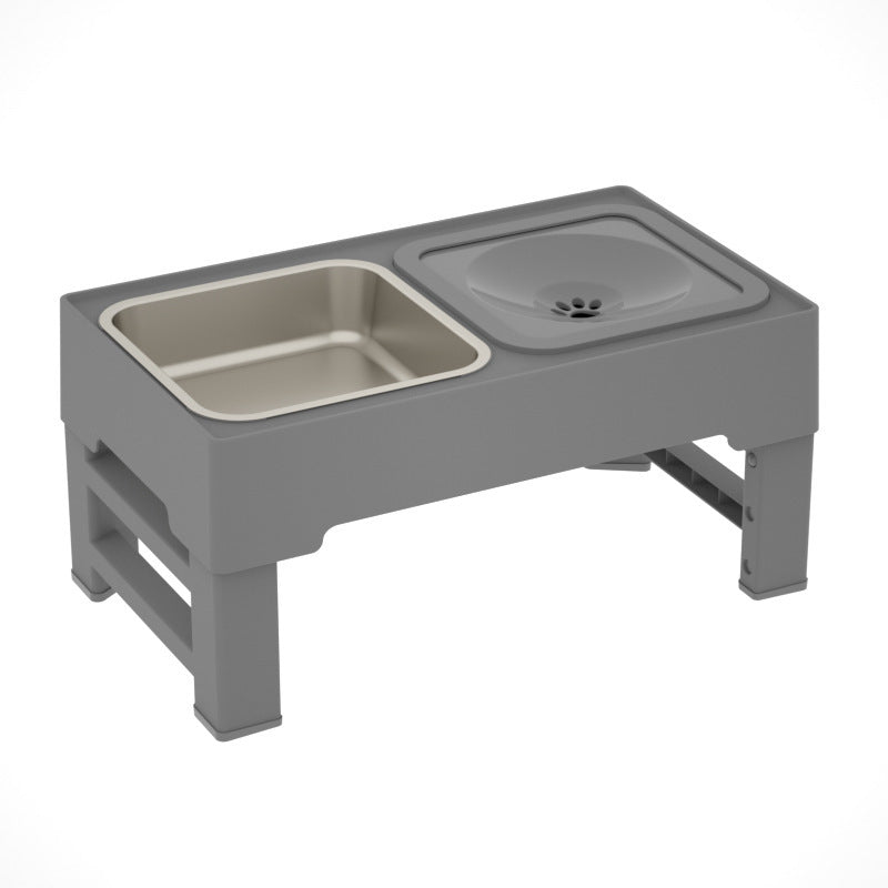 Adjustable Height Dual Feeding Bowl - Dog - (Stainless Steel, Black) - (1-3 pc Options)