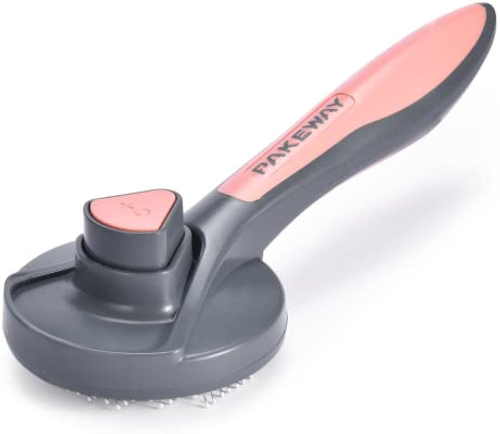 Grooming Brush - Dog Cat - (Self-Cleaning Slicker) - (3 Color Options) - (Removes Loose and Tangled Hair) -