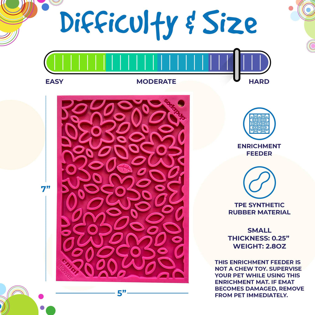 Anxious Dog: Try this Relief Enrichment Lick Mat (Flower Power) (Pink)