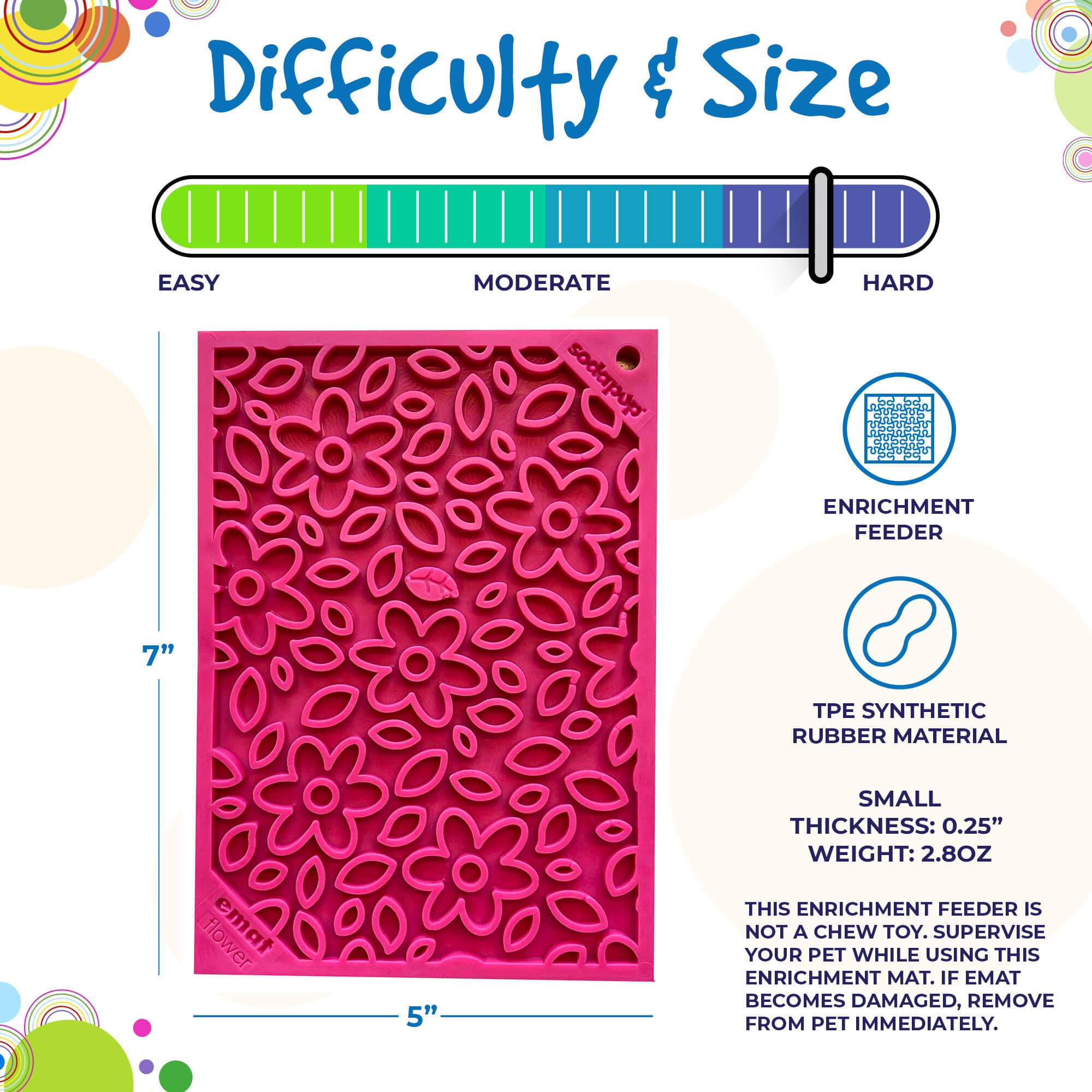 Anxious Dog: Try this Relief Enrichment Lick Mat (Flower Power) (Pink)
