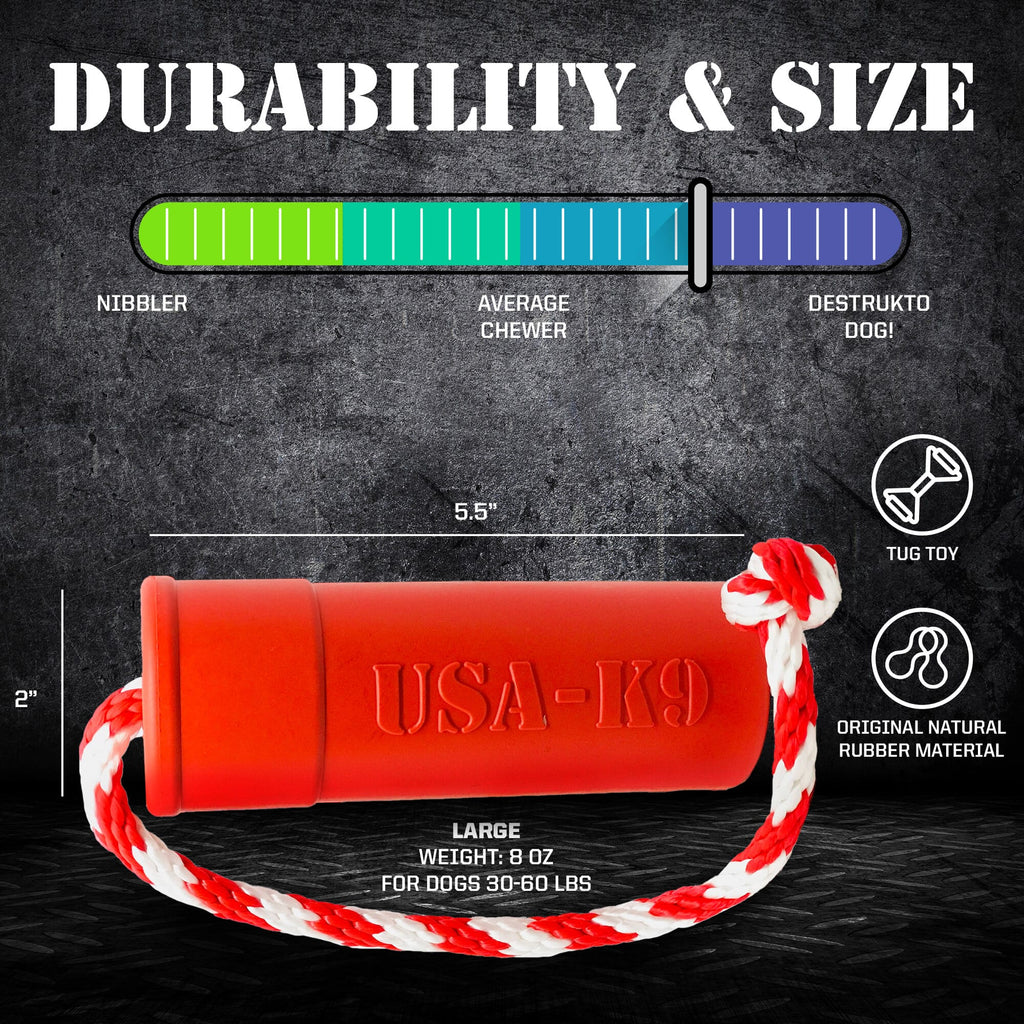 K9 Firecracker Floating Training Dummy Toy - Large Dog - (Reward Chew Toy) - (Rubber) - (Red) - (USA)