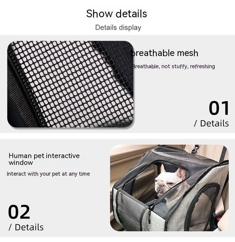 Car Seat Travel Carrier - Dog - (Portable - (Grey) - (M, L)
