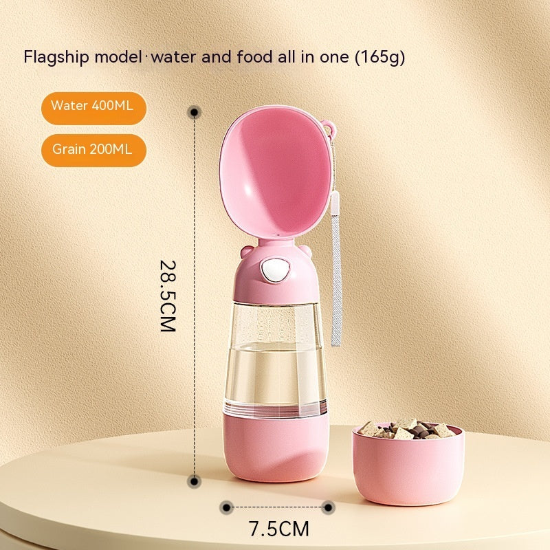 Portable Food Water Dispenser Bottle - Dog - (3 Styles) - (3 Color Options)