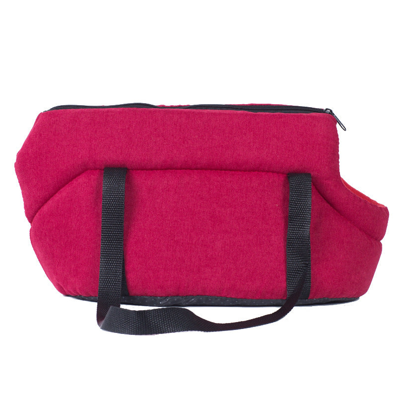 Portable Travel Pet Carrier Pouch Shouder Bag - Dog Cat - (Red, Grey) - (S,L)