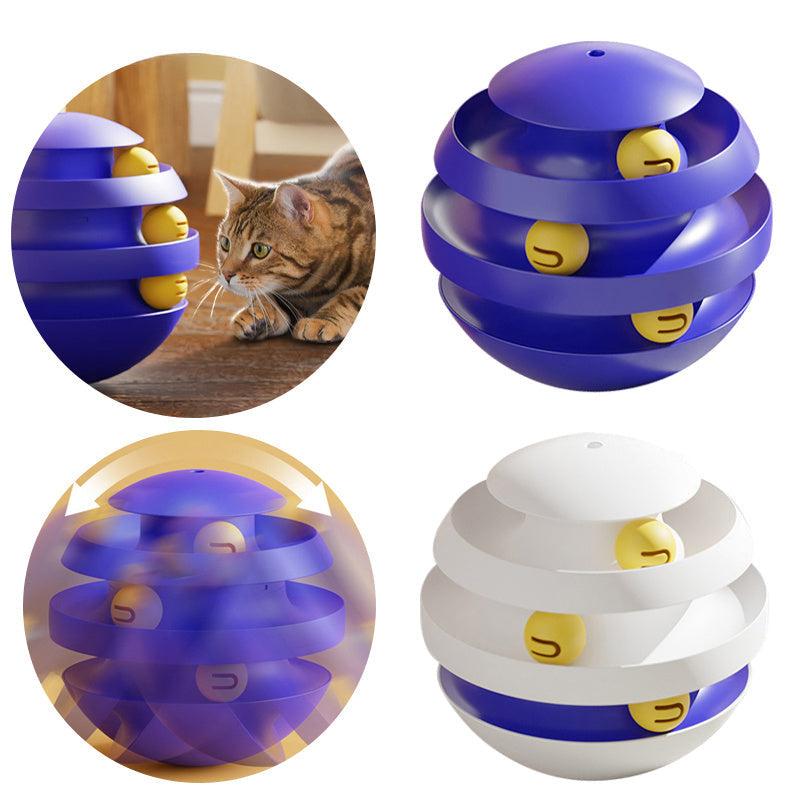 Interactive Tower Turntable Toy Turntable - Cat - (Blue, White)