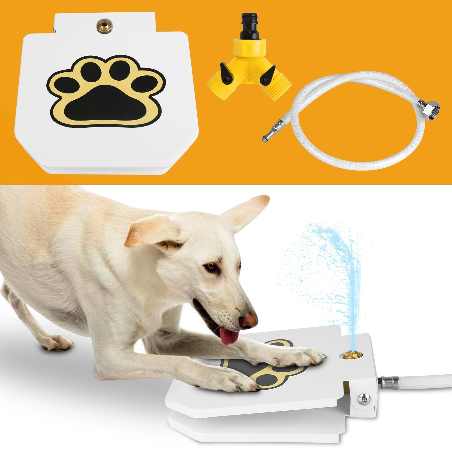 Fresh Water Fountain Sprinkler w/ Interactive Paw Pedal and Valve - Dog - (While Supplies Last)