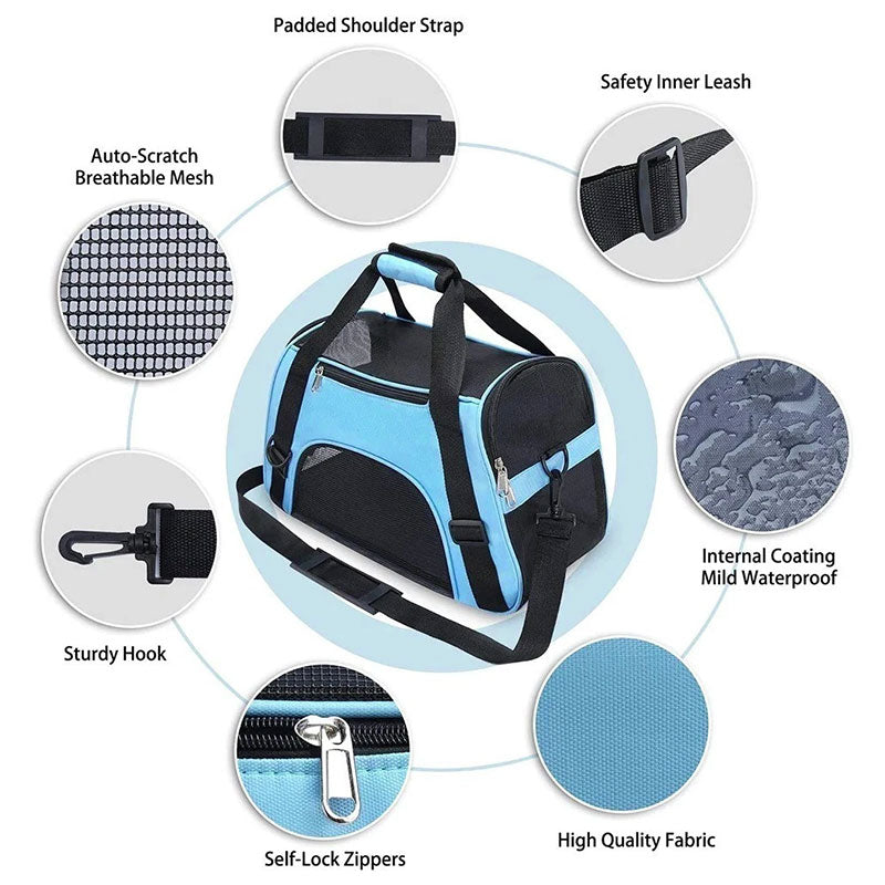 Expandable and Versatile Pet Carrier Bag - Dog Cat - (9 Color Options) - (44 cm (L) × 25 cm (W) × 28 cm (H)