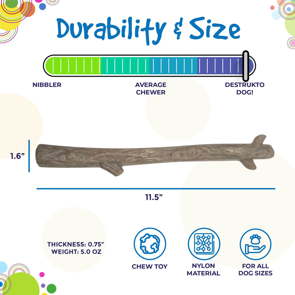 Nylon Chew Stick for Power Chewers - Dog - (Indestructible Dog Toy) - (SodaPup)