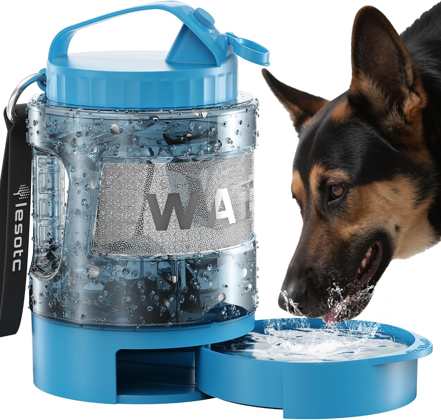 Leak Proof Travel Water Bottle with Bowl - Dog - (77oz, 95oz) - (4 Color Options) - (While Supplies Last)